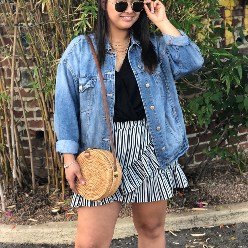 💕LAST  1 💕 Aquilina Bamboo Circle Rattan Bag - Picture 2 of 8